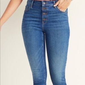Old Navy Rockstar Skinny High Rise Button 10T high waisted jeans